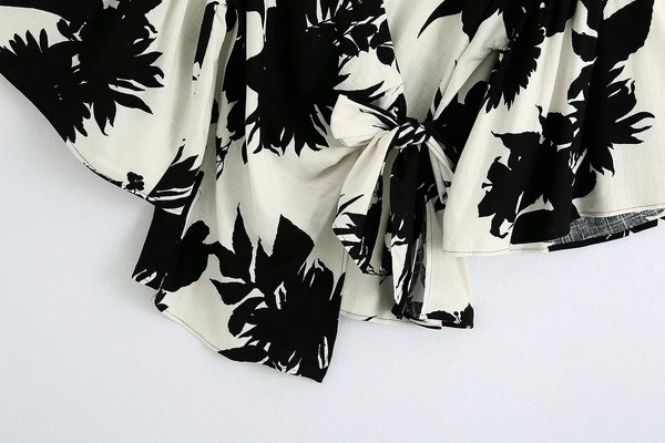 Új modell nyári ing nyakkendővel és széles ujjakkal