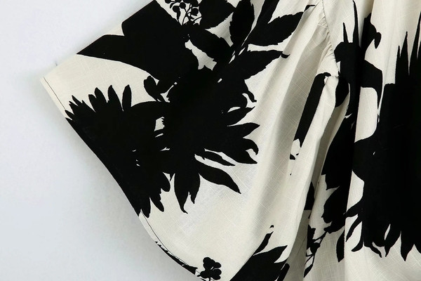 Új modell nyári ing nyakkendővel és széles ujjakkal