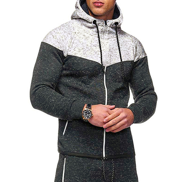 Ανδρικό αθλητικό φούτερ με τσέπες και κουκούλα