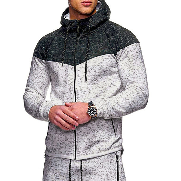 Ανδρικό αθλητικό φούτερ με τσέπες και κουκούλα