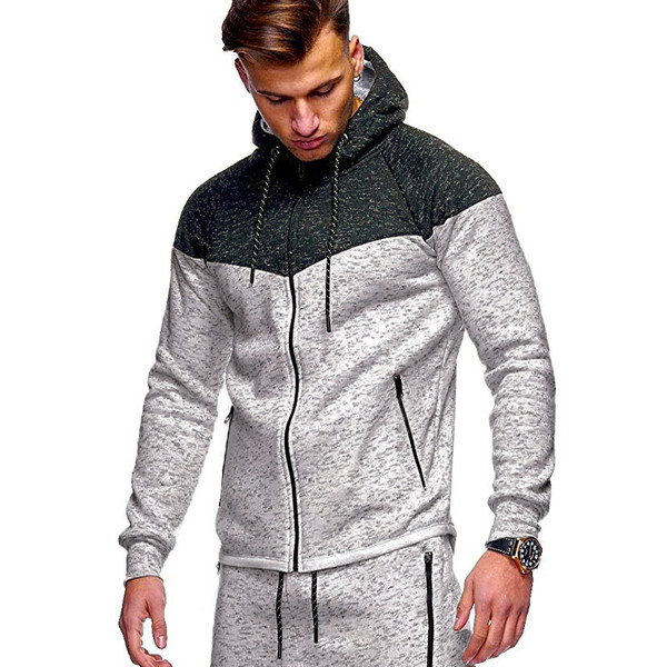 Ανδρικό αθλητικό φούτερ με τσέπες και κουκούλα