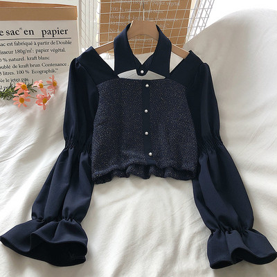 Stílusos női ing klasszikus gallérral és hosszú ujjal