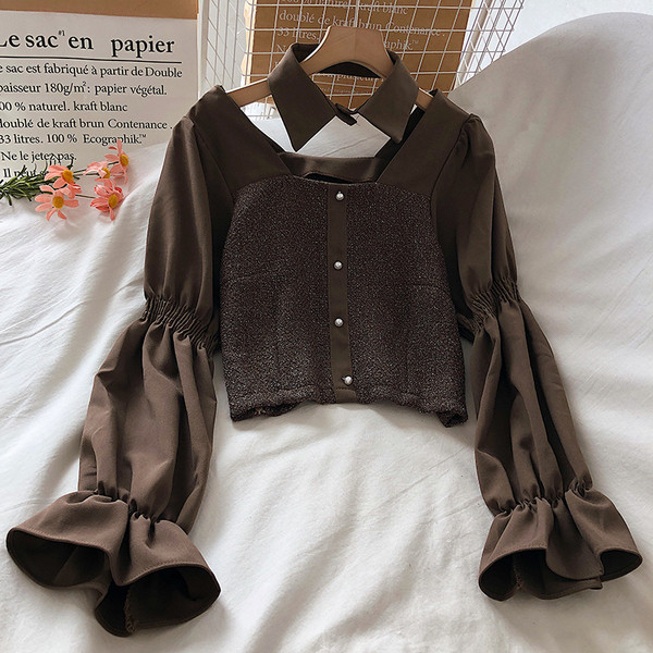 Stílusos női ing klasszikus gallérral és hosszú ujjal