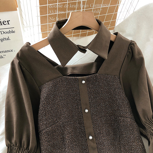 Stílusos női ing klasszikus gallérral és hosszú ujjal