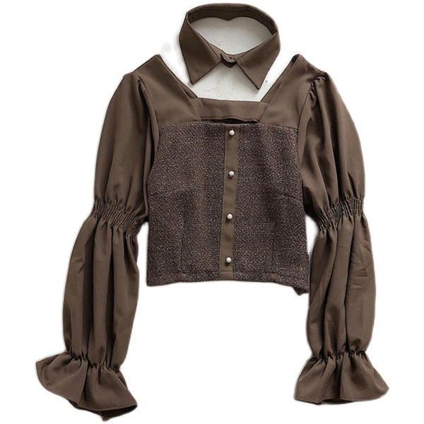 Stílusos női ing klasszikus gallérral és hosszú ujjal