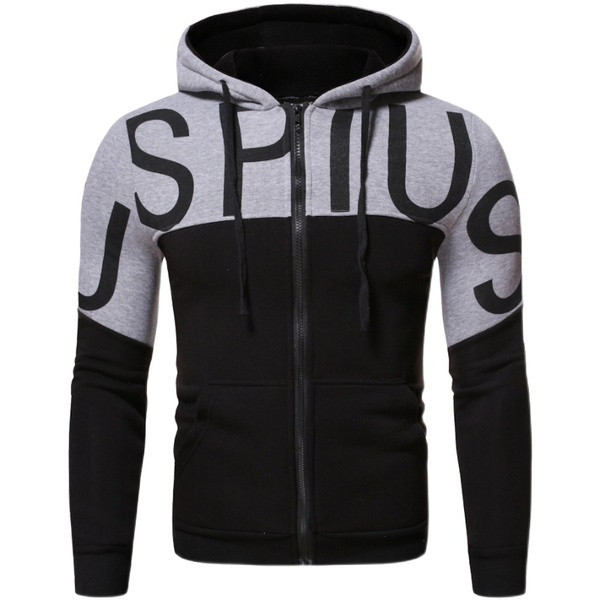 Ανδρικό αθλητικό φούτερ με κουκούλα και επιγραφή