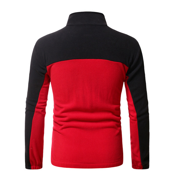 Πολύχρωμο ανδρικό φούτερ με υψηλό γιακά και φερμουάρ