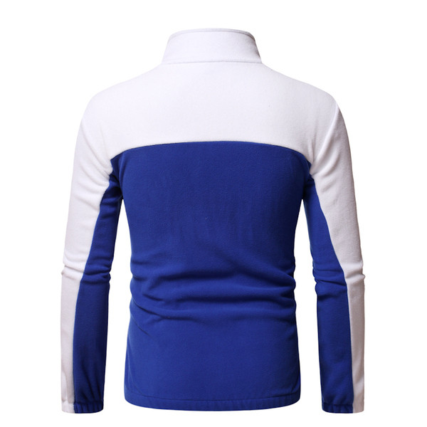 Πολύχρωμο ανδρικό φούτερ με υψηλό γιακά και φερμουάρ