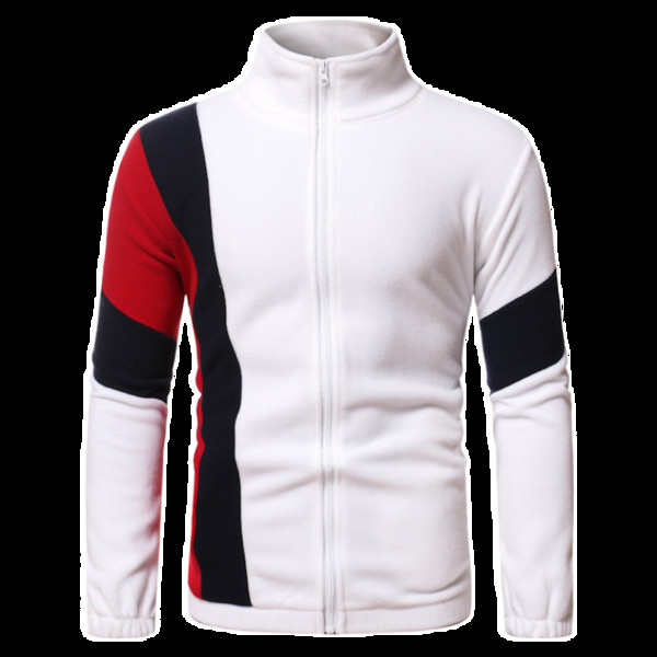 Férfi testreszabott pulóver magas gallérral és cipzárral