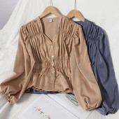 Vabaaja naiste särk spitsikaela ja nööpidega