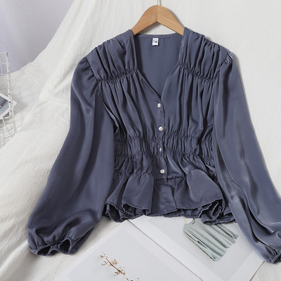 Vabaaja naiste särk spitsikaela ja nööpidega