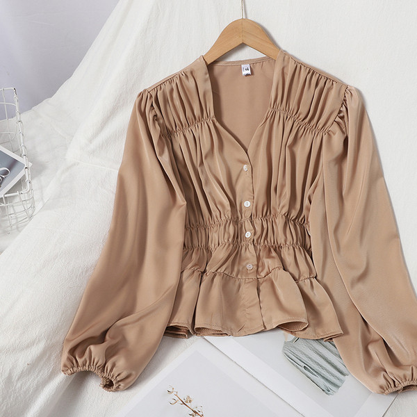 Vabaaja naiste särk spitsikaela ja nööpidega