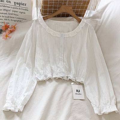 Női ing ovális nyakkivágással és hosszú ujjal