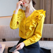 Új modell női ing fürtökkel és spitz nyakkivágással