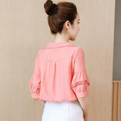 Casual γυναικείο πουκάμισο σιφόν με κουμπιά