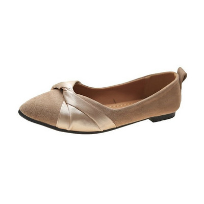 Γυναικεία μοντέρνα σουέτ παπούτσια με επίπεδη σόλα