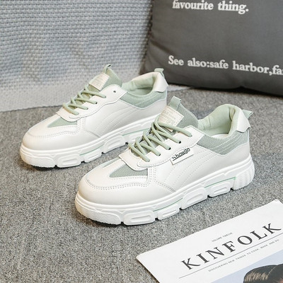 Γυναικεία casual λευκά αθλητικά παπούτσια από οικολογικό δέρμα