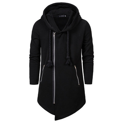 Καθημερινή ανδρική μπλούζα με κουκούλα και φερμουάρ