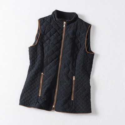 Γυναικείο γιλέκο casual με φερμουάρ και ψηλό γιακά