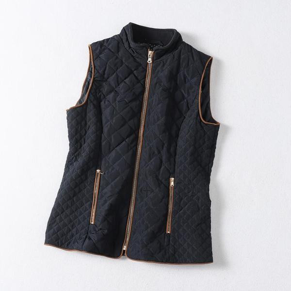 Γυναικείο γιλέκο casual με φερμουάρ και ψηλό γιακά