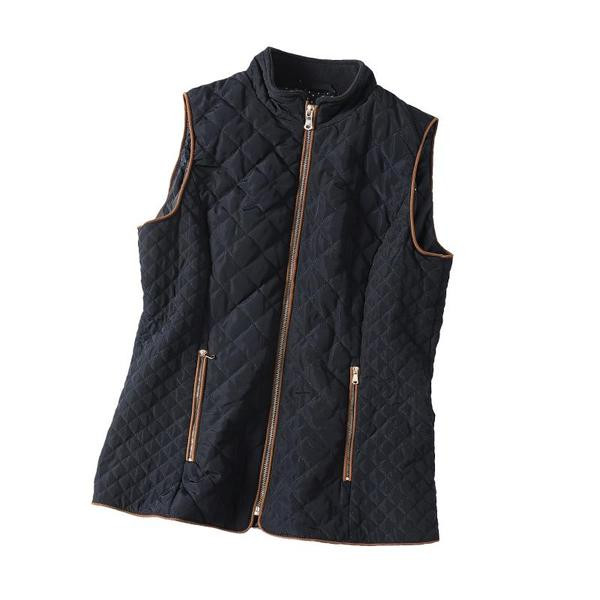 Γυναικείο γιλέκο casual με φερμουάρ και ψηλό γιακά