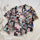 Női alkalmi ing rövid ujjal és gombokkal