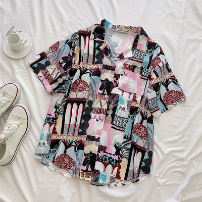 Női alkalmi ing rövid ujjal és gombokkal