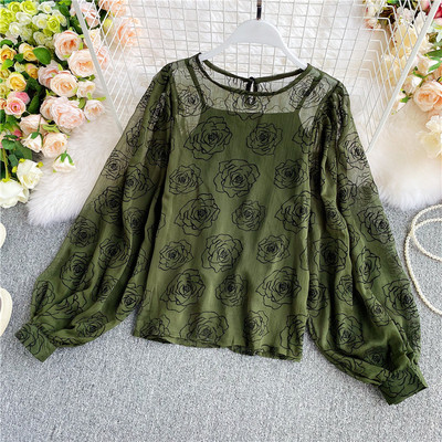 Naiste moodne laiade varrukate ja ovaalse kaelusega särk