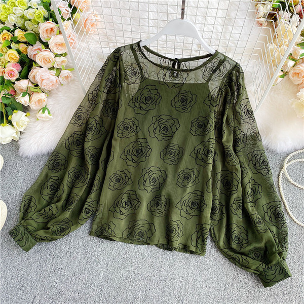 Naiste moodne laiade varrukate ja ovaalse kaelusega särk