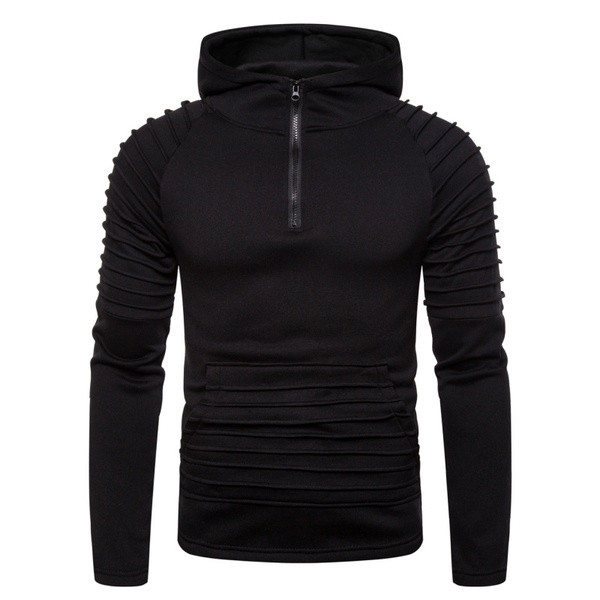 Kapuutsi ja lukuga meeste sportlik dressipluus