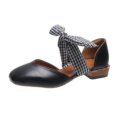 Γυναικεία έκο δερμάτινα παπούτσια με κορδέλα