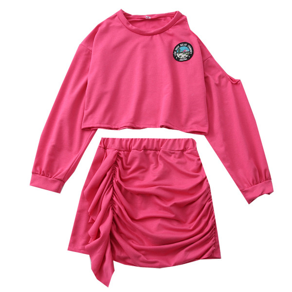 Καθημερινό γυναικείο σετ από δύο μέρη - φούστα και μπλούζα