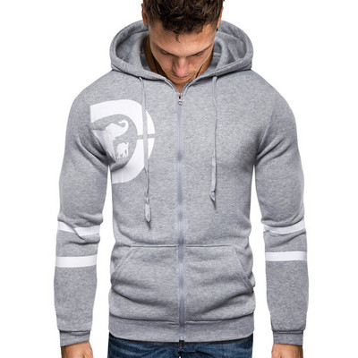 Sport és hétköznapi férfi pulóver kapucnival és rátéttel