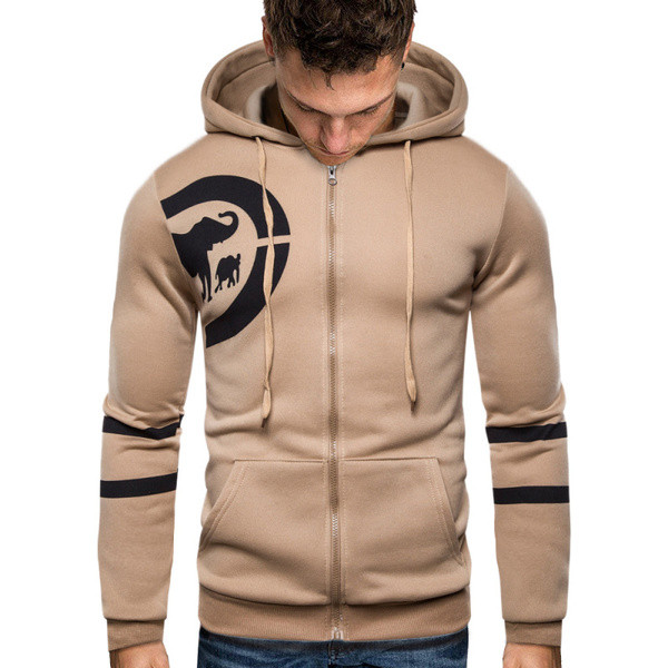 Sport és hétköznapi férfi pulóver kapucnival és rátéttel