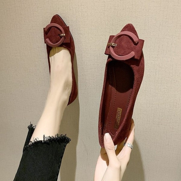 Model ženskih cipela od brušene kože na špic