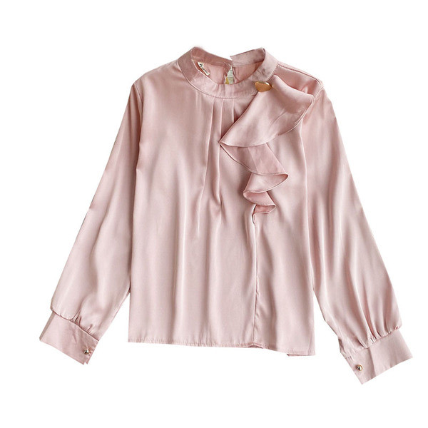 Modern női ing fürtökkel és alacsony gallérral