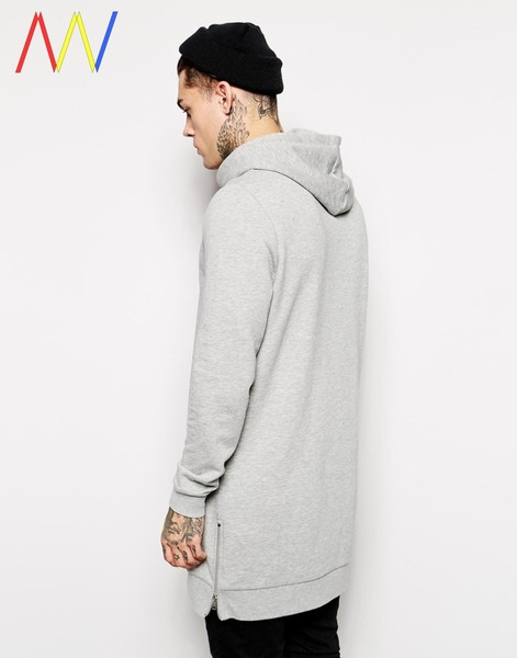 Meghosszabbított férfi pulóver oldalsó cipzárral