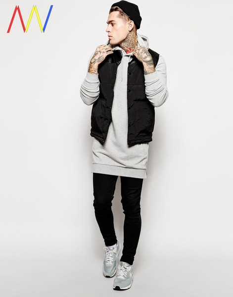 Meghosszabbított férfi pulóver oldalsó cipzárral