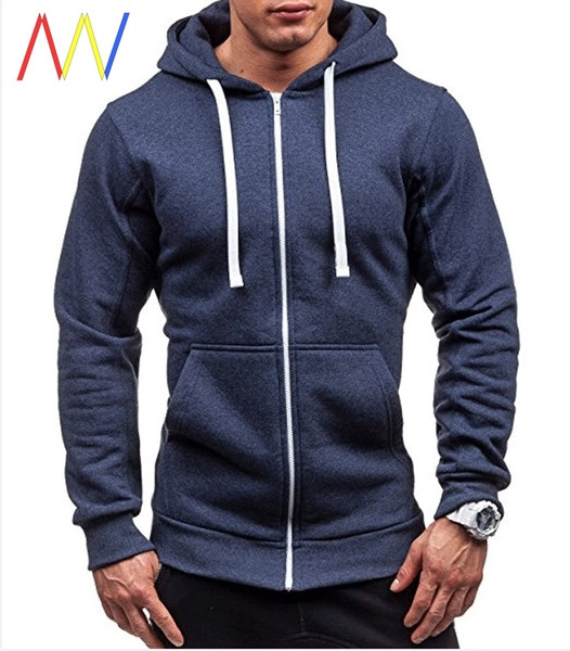 Muški ležerni sweatshirt s džepovima i patentnim zatvaračem