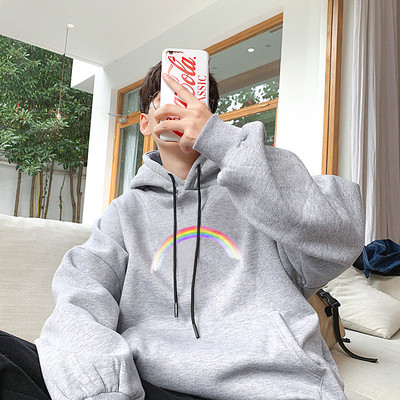 Muška majica s kapuljačom, džepom i aplikacijom u boji