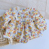 Stiilne pitsi ja lillemustriga beebibody tüdrukutele