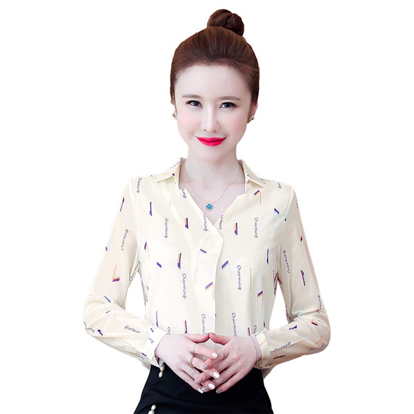 Γυναικείο πουκάμισο νέο μοντέλο με λαιμόκοψη και τύπωμα