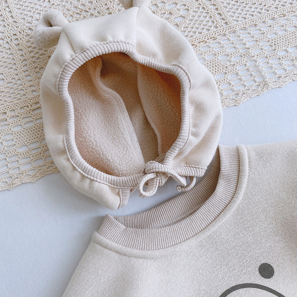 Φθινοπωρινό παιδικό κορμάκι  με μακριά μανίκια και απλικέ