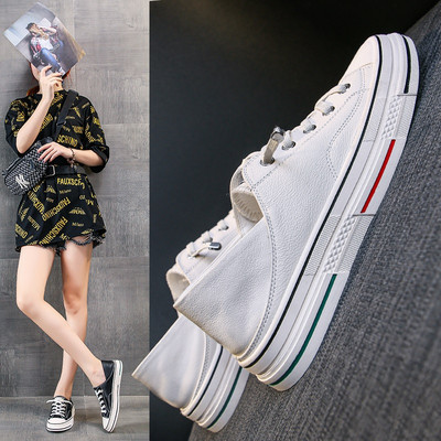 Casual γυναικεία αθλητικά παπούτσια από οικολογικό δέρμα με επίπεδη σόλα