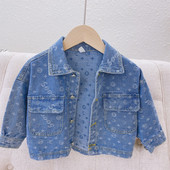 Νέο μοντέλο τζιν μπουφάν για κορίτσια με επιγραφές