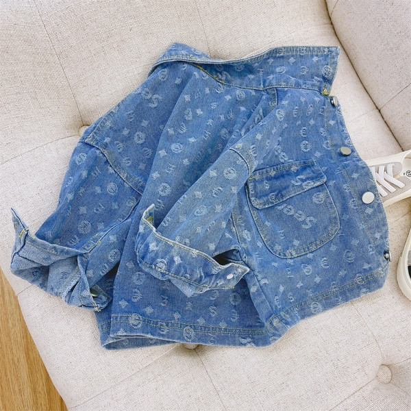 Νέο μοντέλο τζιν μπουφάν για κορίτσια με επιγραφές