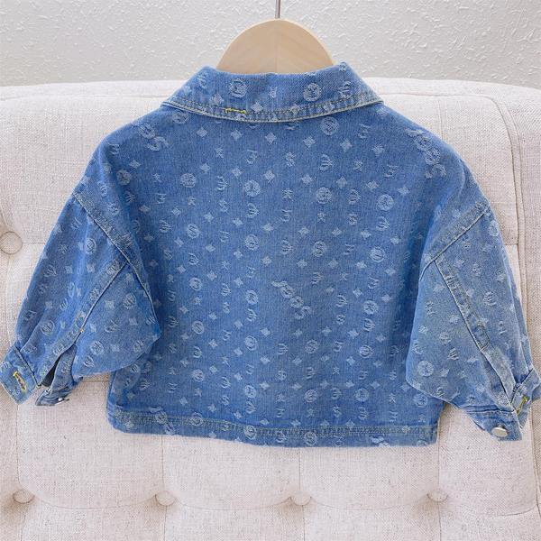 Νέο μοντέλο τζιν μπουφάν για κορίτσια με επιγραφές