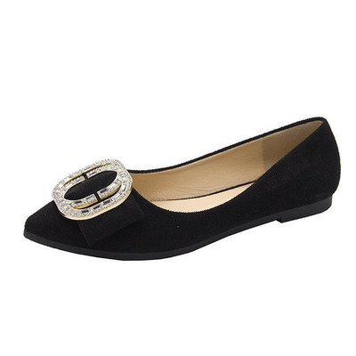 Γυναικεία μοντέρνα παπούτσια μυτερό μοντέλο από οικολογικό σουέτ