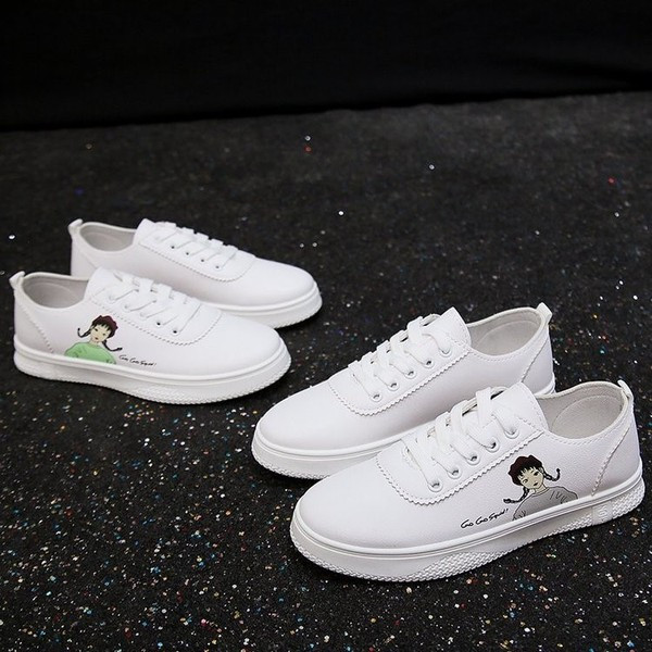 Γυναικεία έκο δερμάτινα πάνινα παπούτσια με εφαρμογή χρώματος