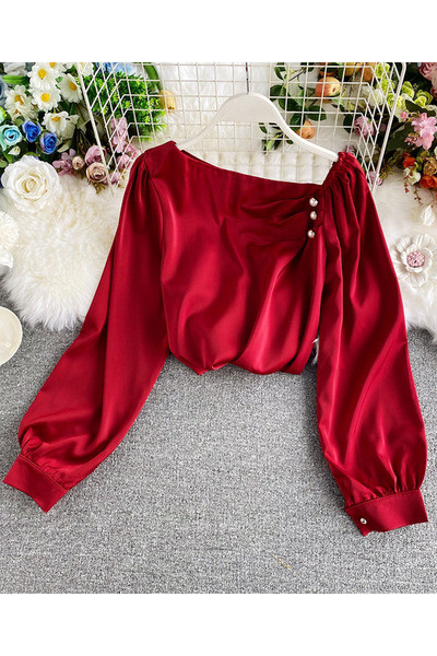 Elegáns női ing gyöngy díszítéssel